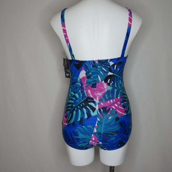 Speedo Tropical Palm Print One Piece Swimsuit New NWT Women's 12 - Picture 3 of 9